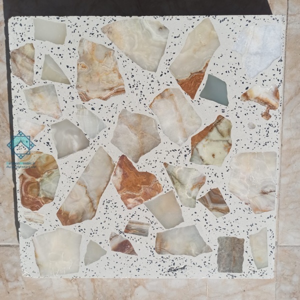 موزاییک لاشه مرمر سیرجان رنگ سبز و سفید