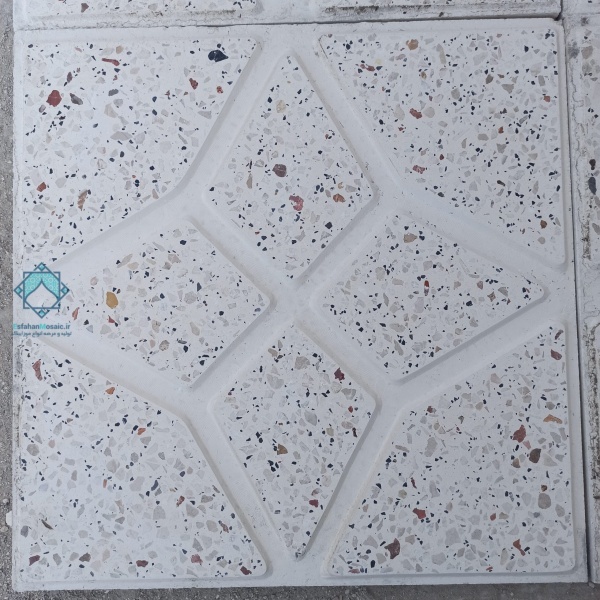 موزاییک حیاطی لوزی سفید – سنگ سفید جوشقان